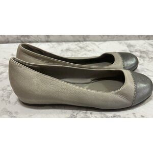 Eileen Fisher Cap Toe Gray Leather‎ Shoes Womens 8.5